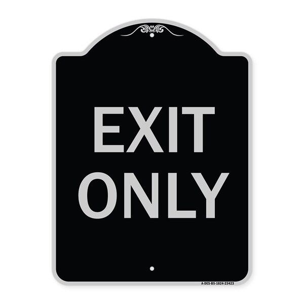 Parking Lot Exit Only Heavy-Gauge Aluminum Architectural Sign, 18" L, 24" H, BS-1824-23423